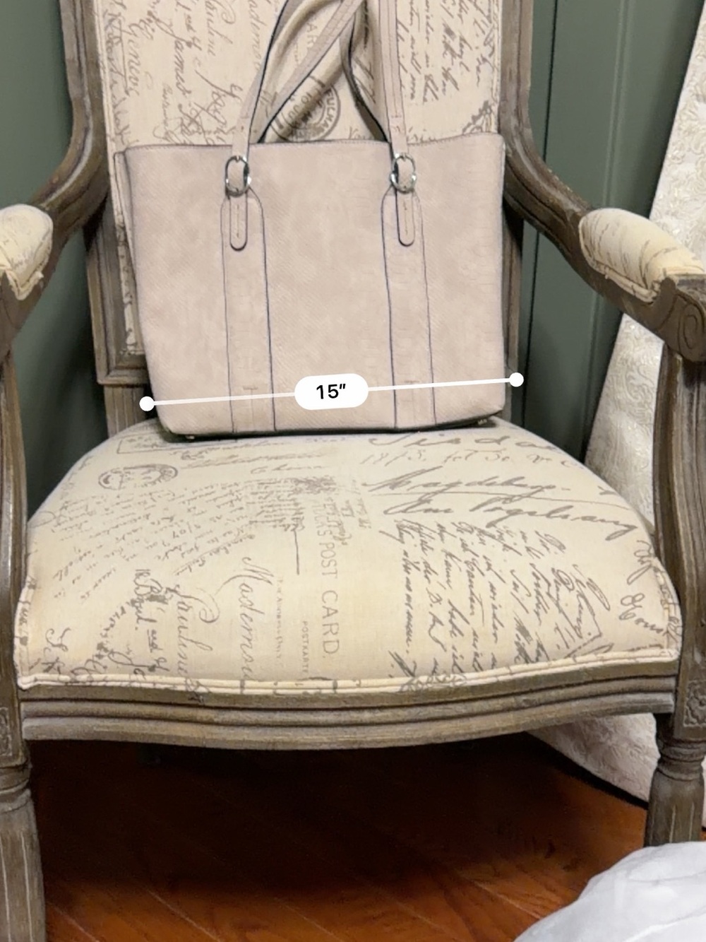 Alfani Python Textured Tote Bag in Light Blush Pink/Taupe - Picture 5 of 8